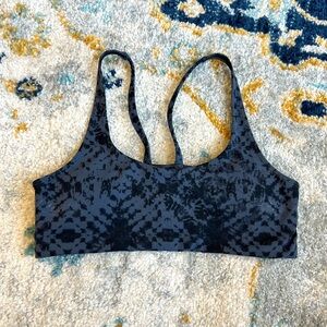 Vuori Navy Patterned Sports Bra